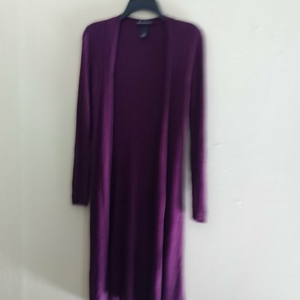 INC long cardigan purple sweater
